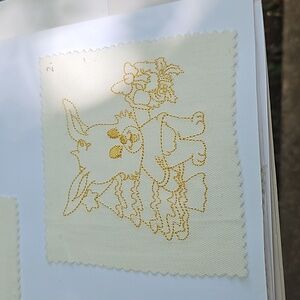 Handmade machine embroidery bunny patch